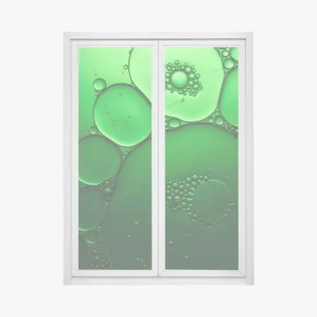 Pegatina para ventana composición de burbujas verdes abstractas – Pixers®