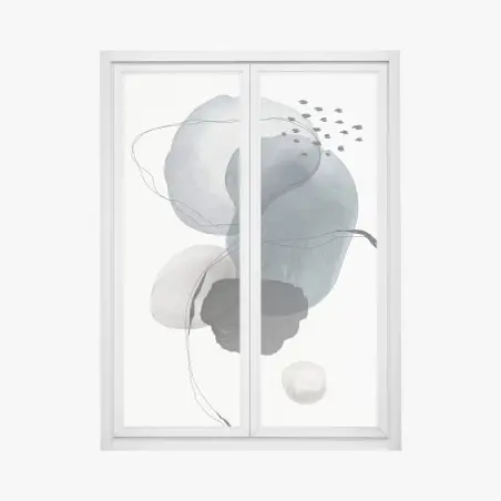 Pegatina para ventana círculos acuarelados en tonos azules y grises – Pixers®