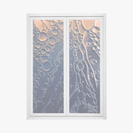 Pegatina para ventana composición abstracta en azul y dorado – Pixers®