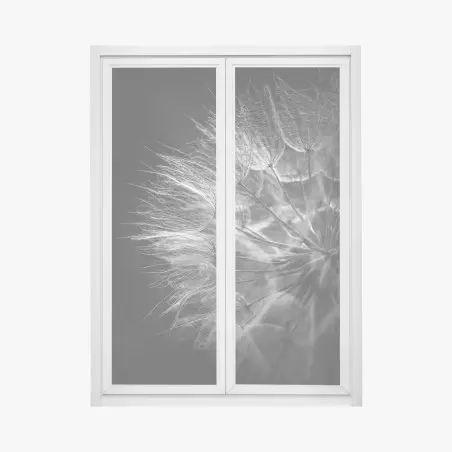 Pegatina para ventana delicadeza de diente de león en blanco y negro – Pixers®