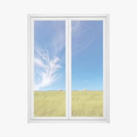 Pegatina para ventana pradera serena bajo un cielo azul – Pixers®