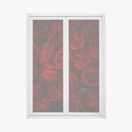 Pegatina para ventana mosaico de rosas rojas intensas – Pixers®