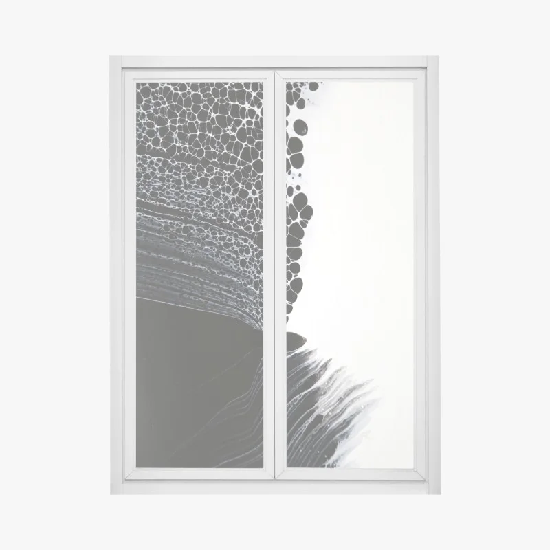 Pegatina para ventana composición orgánica en blanco y negro