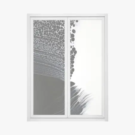 Pegatina para ventana composición orgánica en blanco y negro – Pixers®
