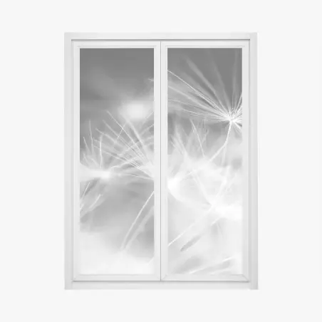 Pegatina para ventana danza de semillas en blanco y negro – Pixers®