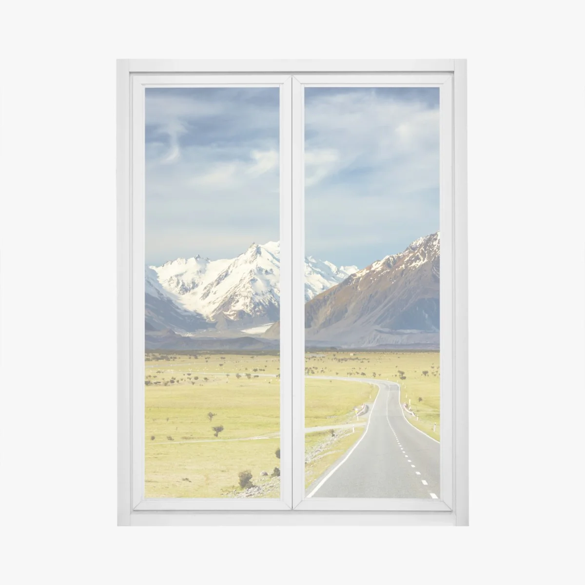 Pegatina para ventana carretera hacia los Alpes del Sur, Nueva Zelanda – Pixers® Pegatina para ventana carretera hacia los Alpes del Sur, Nueva Zelanda – Pixers®