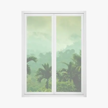 Pegatina para ventana bruma sobre la selva tropical – Pixers®