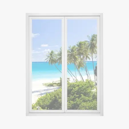 Pegatina para ventana bahía paradisíaca en Bottom Bay, Barbados – Pixers®