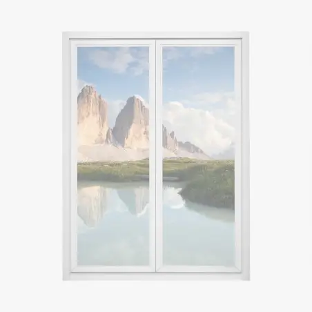 Pegatina para ventana amanecer en Tre Cime di Lavaredo – Pixers®
