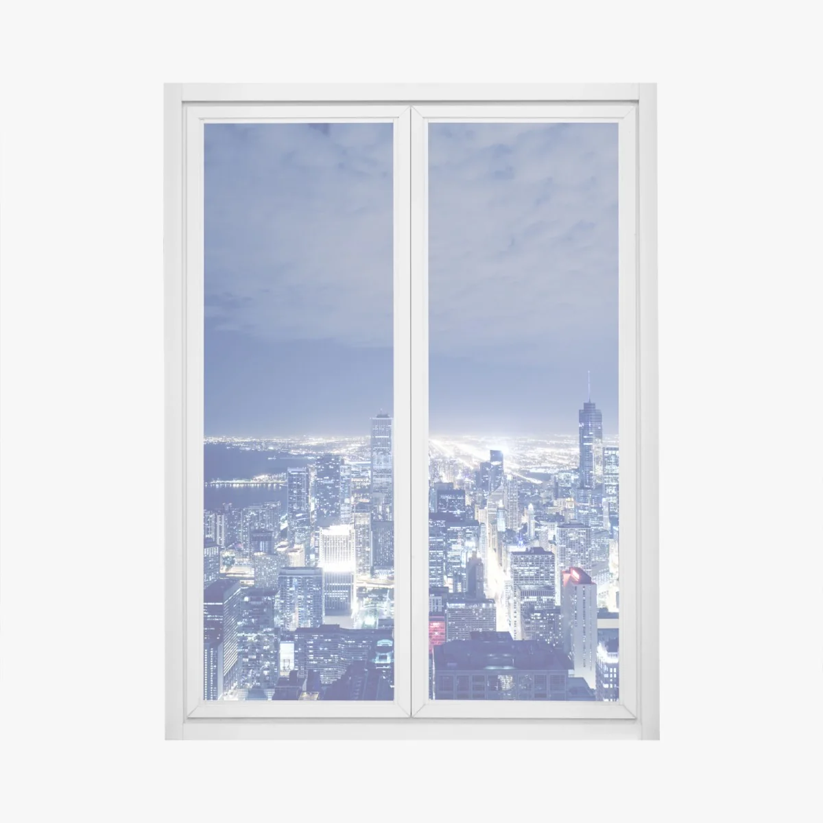 Pegatina para ventana panorama nocturno de Chicago iluminado – Pixers® Pegatina para ventana panorama nocturno de Chicago iluminado – Pixers®