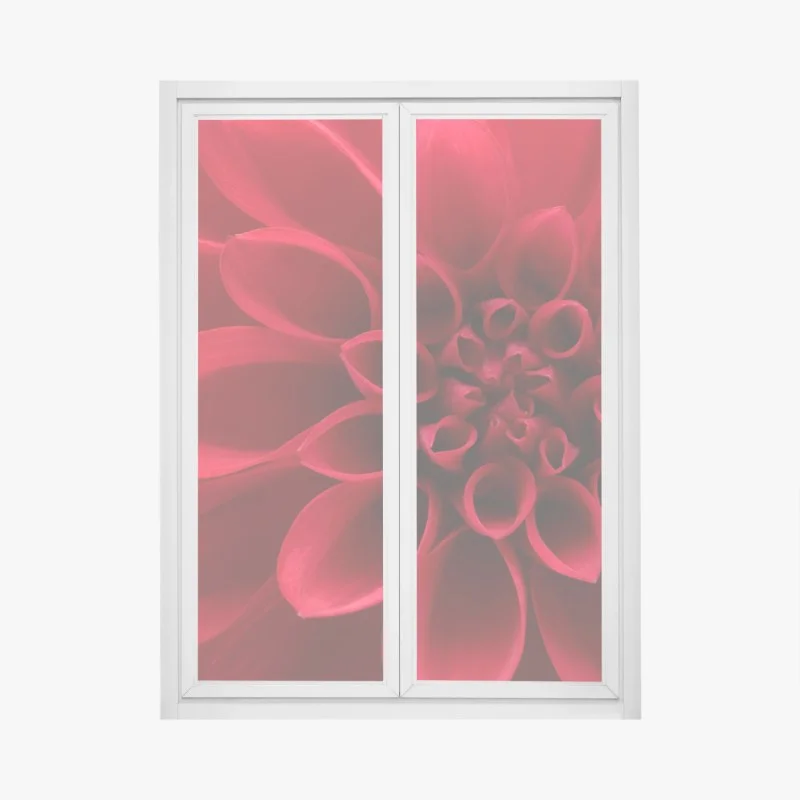 Pegatina para ventana dalia roja en primer plano