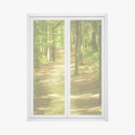 Pegatina para ventana sendero luminoso en el bosque – Pixers®