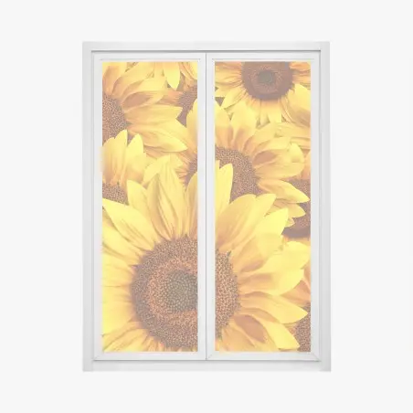 Pegatina para ventana explosión de girasoles vibrantes – Pixers®
