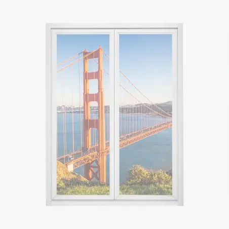 Pegatina para ventana vista panorámica del puente Golden Gate en San Francisco – Pixers®