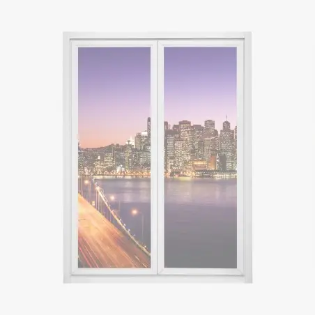 Pegatina para ventana atardecer sobre San Francisco – Pixers®