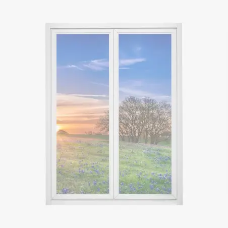 Pegatina para ventana amanecer en Texas con campo de bluebonnets – Pixers®