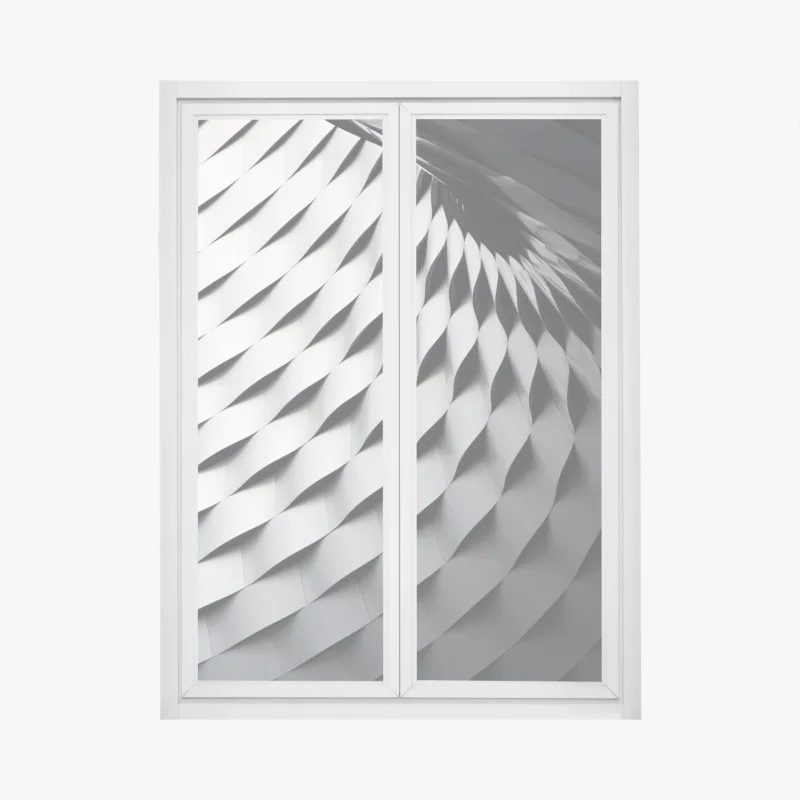 Pegatina para ventana estructura metálica abstracta en relieve