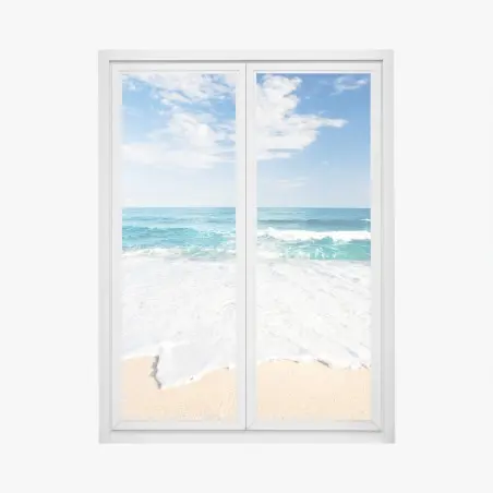 Pegatina para ventana brisa marina y olas en la orilla – Pixers®