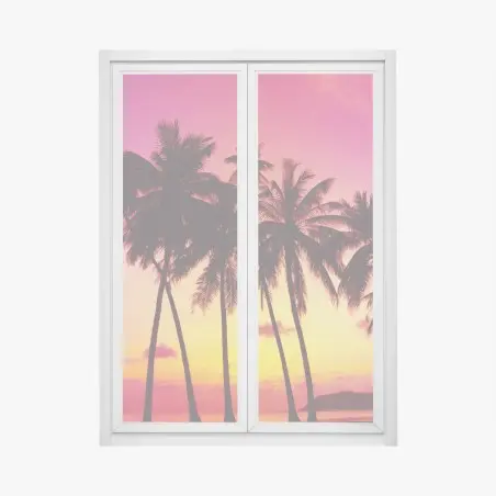 Pegatina para ventana atardecer tropical en Tailandia – Pixers®