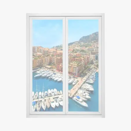 Pegatina para ventana vista panorámica del puerto de Mónaco – Pixers®
