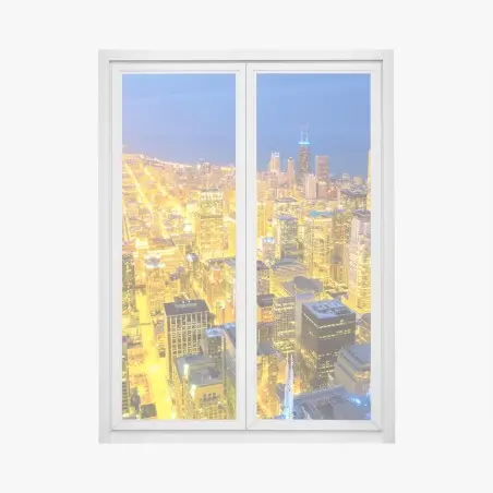 Pegatina para ventana impresionante vista nocturna de Chicago – Pixers®