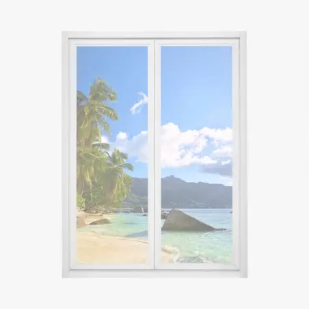 Pegatina para ventana paraíso tropical en Seychelles – Pixers®