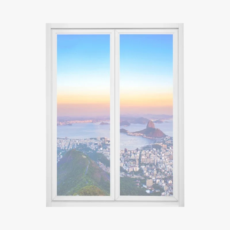 Pegatina para ventana panorámica de Río de Janeiro desde Corcovado