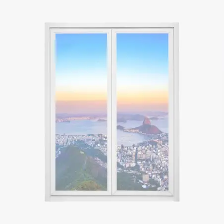 Pegatina para ventana panorámica de Río de Janeiro desde Corcovado – Pixers®