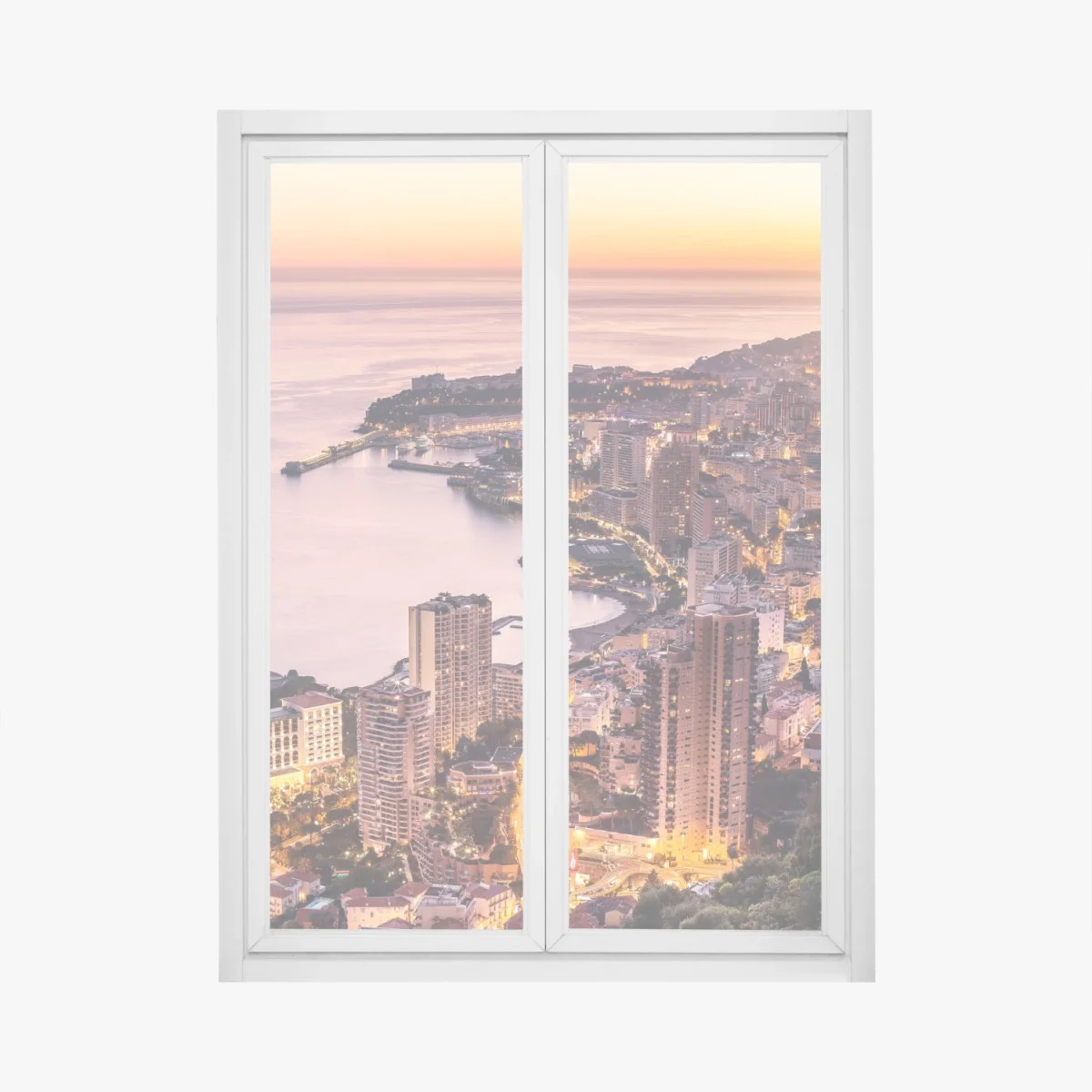 Pegatina para ventana panorámica costera urbana al atardecer – Pixers® Pegatina para ventana panorámica costera urbana al atardecer – Pixers®