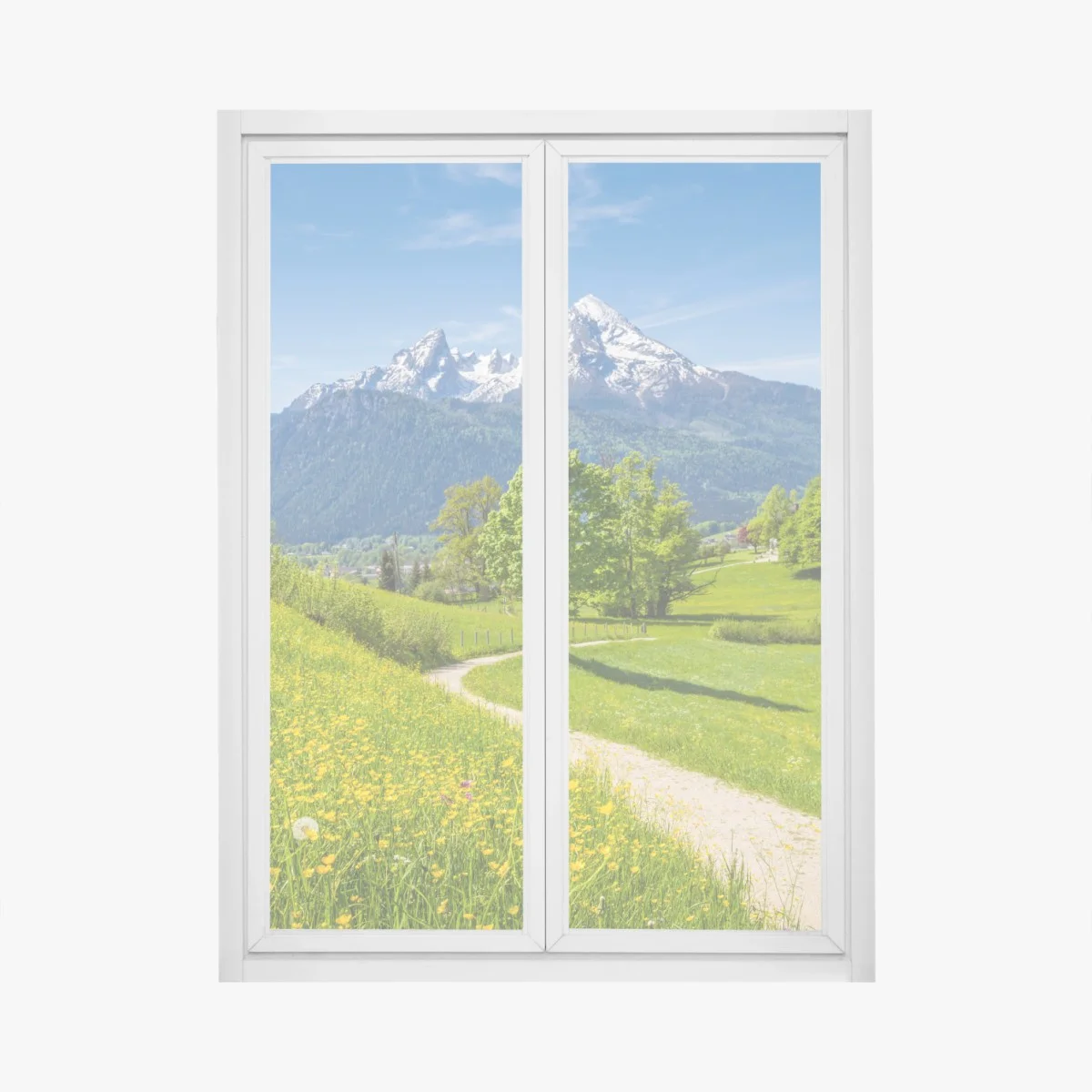 Pegatina para ventana paisaje alpino con sendero entre praderas floridas – Pixers® Pegatina para ventana paisaje alpino con sendero entre praderas floridas – Pixers®