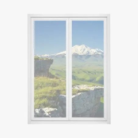 Pegatina para ventana amanecer sobre Elbrus en el Cáucaso – Pixers®