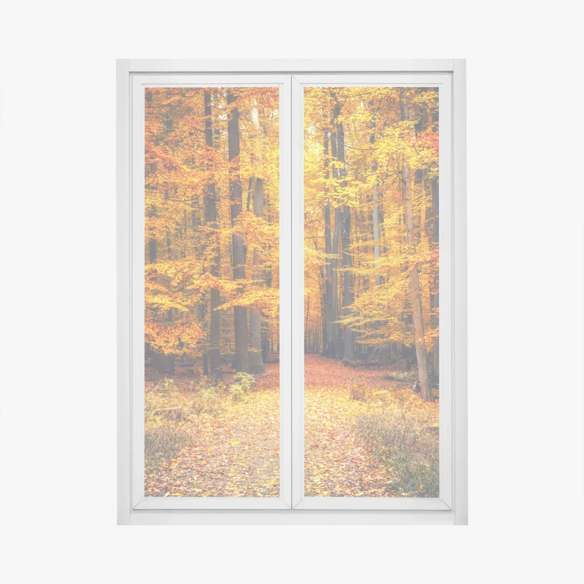 Pegatina para ventana sendero otoñal entre árboles dorados – Pixers® Pegatina para ventana sendero otoñal entre árboles dorados – Pixers®