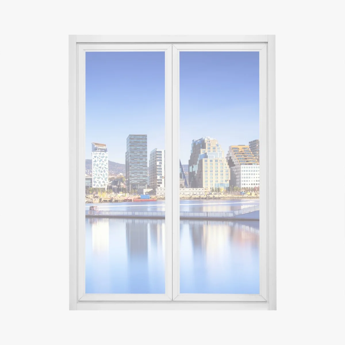 Pegatina para ventana horizonte urbano moderno frente al agua – Pixers® Pegatina para ventana horizonte urbano moderno frente al agua – Pixers®