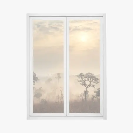 Pegatina para ventana amanecer en la sabana de Tailandia – Pixers®