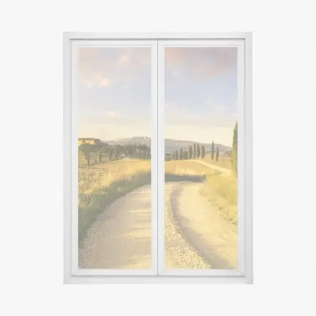 Pegatina para ventana camino rural en la Toscana al atardecer – Pixers®