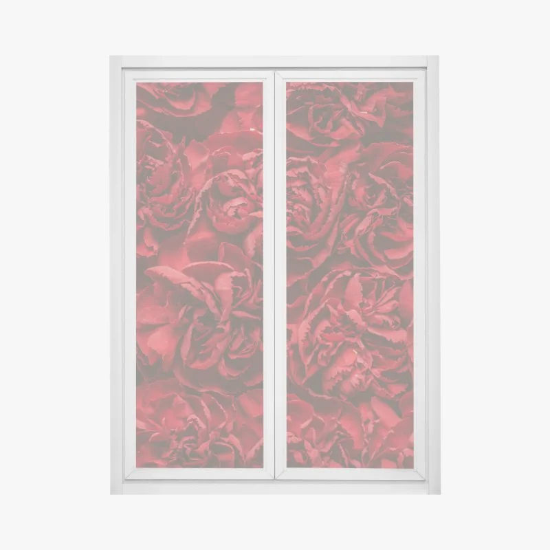 Pegatina para ventana claveles rojos efecto retro para decoración