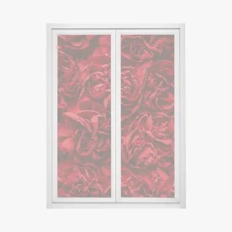 Pegatina para ventana claveles rojos efecto retro para decoración – Pixers®