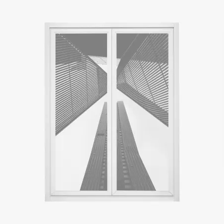 Pegatina para ventana perspectiva urbana de Melbourne en blanco y negro – Pixers®