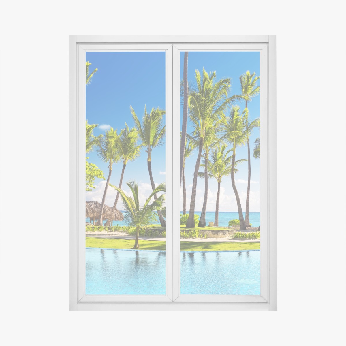 Pegatina para ventana escena paradisíaca en Punta Cana – Pixers®