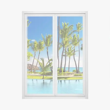Pegatina para ventana escena paradisíaca en Punta Cana – Pixers®