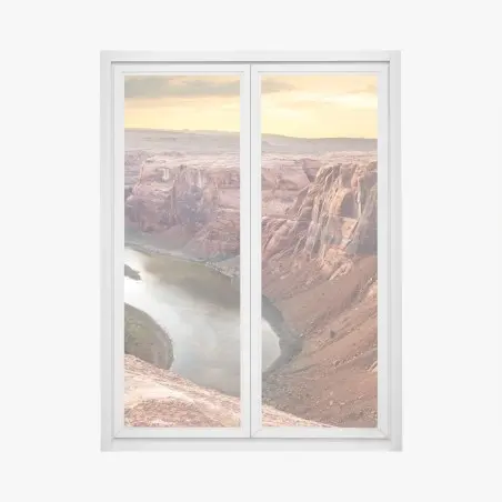 Pegatina para ventana panorama del cañón de Horseshoe Bend al atardecer – Pixers®