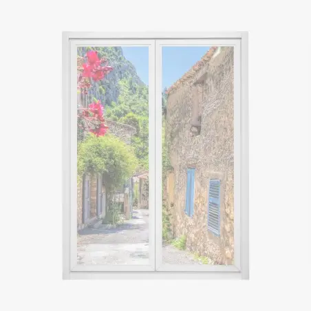 Pegatina para ventana calle provenzal en Moustiers-Sainte-Marie – Pixers®