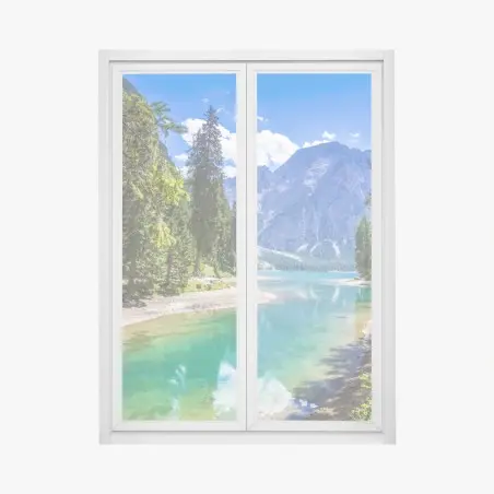 Pegatina para ventana serenidad alpina en Lago di Braies – Pixers®