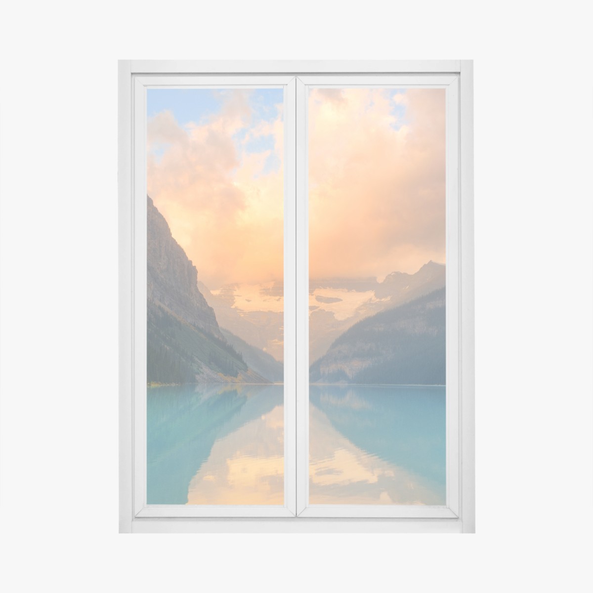 Pegatina para ventana amanecer sereno en Lake Louise – Pixers®