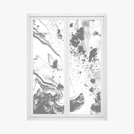 Pegatina para ventana mármol abstracto en blanco y negro – Pixers®