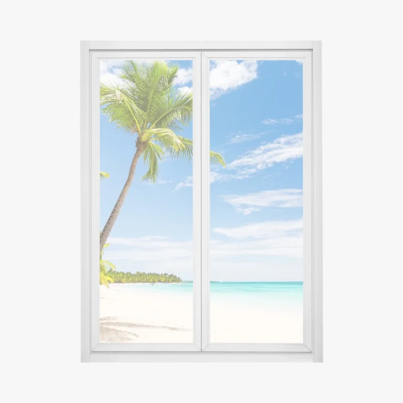 Pegatina para ventana paraíso tropical en Punta Cana