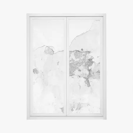 Pegatina para ventana textura de pared desgastada en blanco y negro – Pixers®