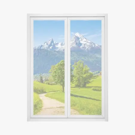 Pegatina para ventana paisaje alpino en primavera – Pixers®