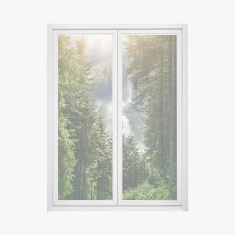 Pegatina para ventana cascada de Krimml en bosque alpino