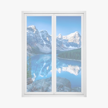 Pegatina para ventana paisaje sereno del lago Moraine al amanecer – Pixers®